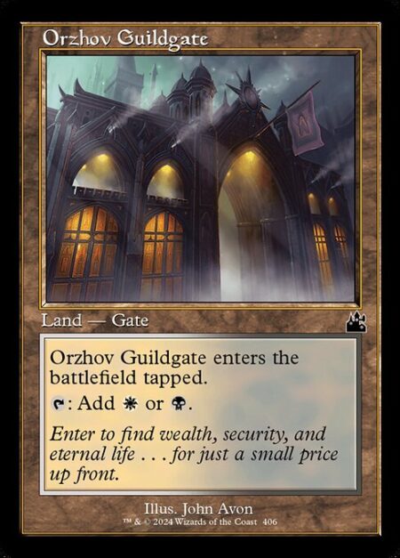 Orzhov Guildgate - Orzhov Guildgate enters the battlefield tapped.