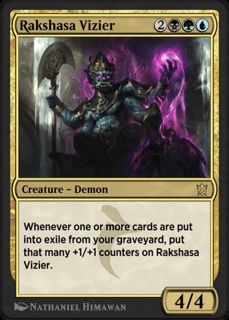 Rakshasa Vizier - Whenever one or more cards are put into exile from your graveyard