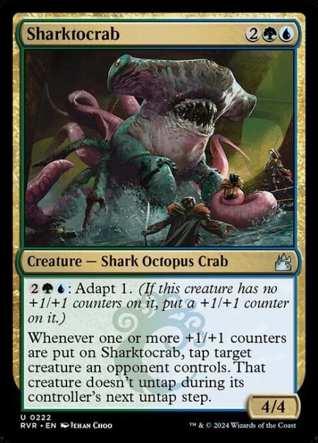 Sharktocrab - {2}{G}{U}: Adapt 1. (If this creature has no +1/+1 counters on it