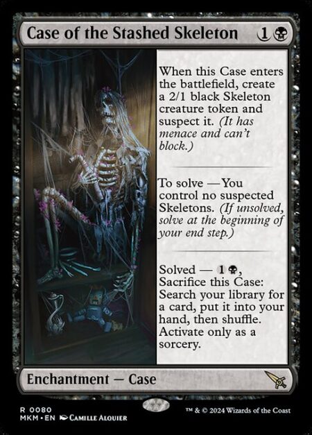 Case of the Stashed Skeleton - When this Case enters the battlefield
