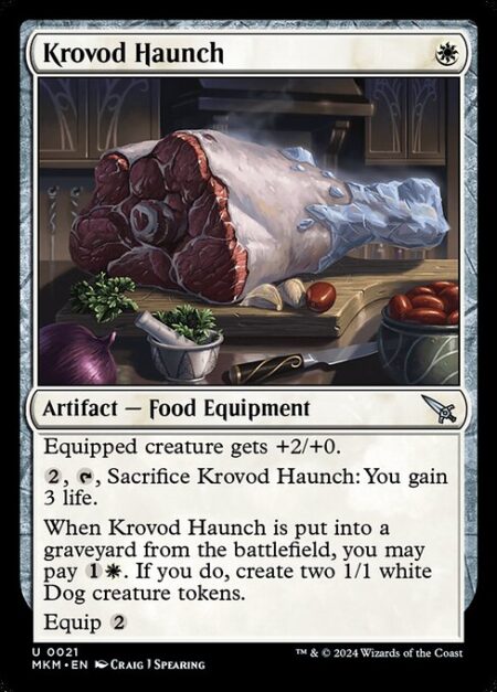 Krovod Haunch - Equipped creature gets +2/+0.