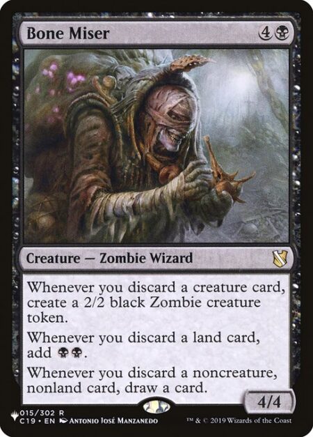Bone Miser - Whenever you discard a creature card