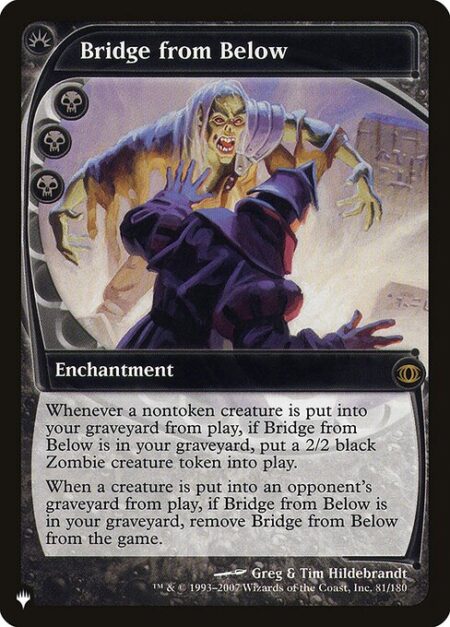 Bridge from Below - Whenever a nontoken creature is put into your graveyard from the battlefield