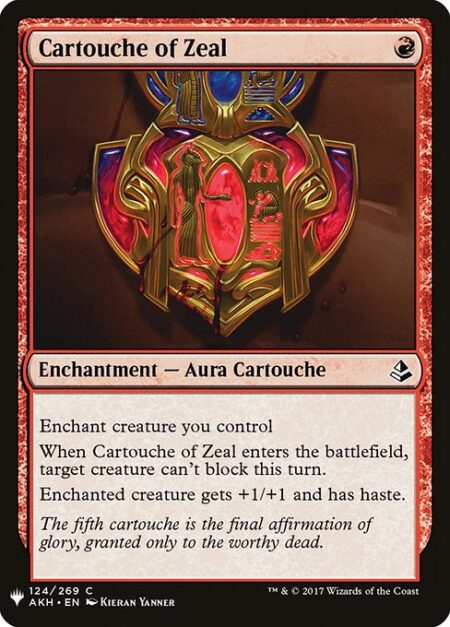 Cartouche of Zeal - Enchant creature you control