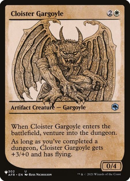 Cloister Gargoyle - When Cloister Gargoyle enters the battlefield
