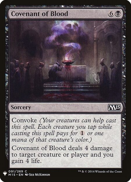 Covenant of Blood - Convoke (Your creatures can help cast this spell. Each creature you tap while casting this spell pays for {1} or one mana of that creature's color.)