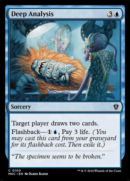 Deep Analysis - Target player draws two cards.