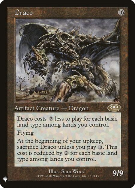 Draco - Domain — This spell costs {2} less to cast for each basic land type among lands you control.