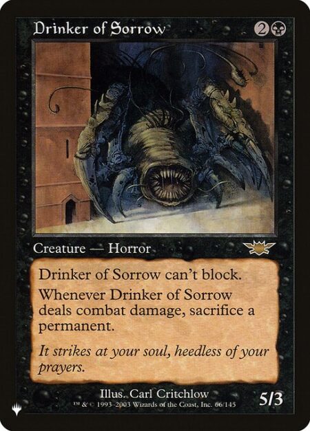 Drinker of Sorrow - Drinker of Sorrow can't block.