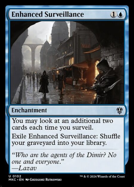 Enhanced Surveillance - You may look at an additional two cards each time you surveil.