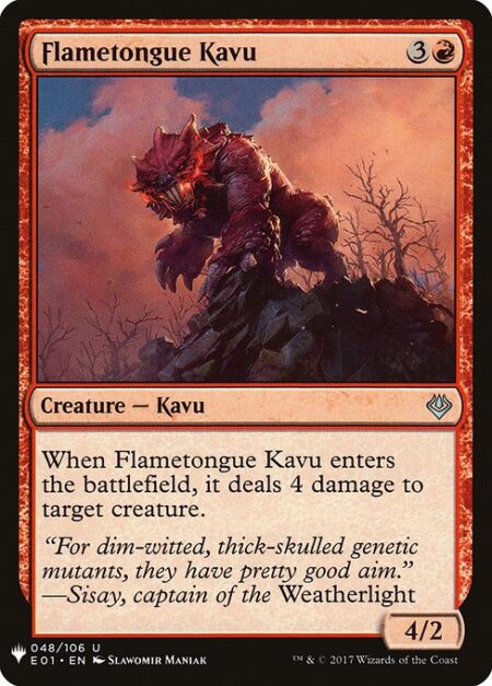 Flametongue Kavu - When Flametongue Kavu enters