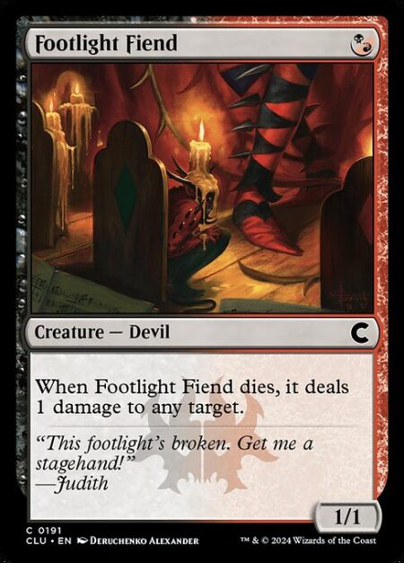 Footlight Fiend - When Footlight Fiend dies