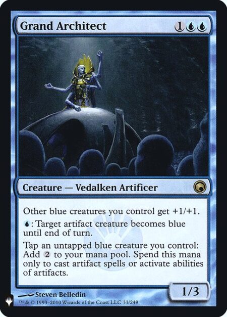 Grand Architect - Other blue creatures you control get +1/+1.