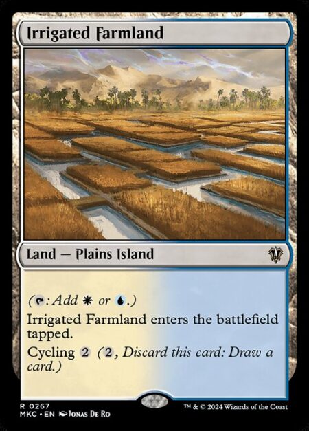 Irrigated Farmland - ({T}: Add {W} or {U}.)