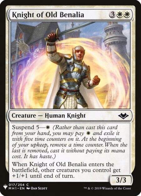 Knight of Old Benalia - Suspend 5—{W} (Rather than cast this card from your hand