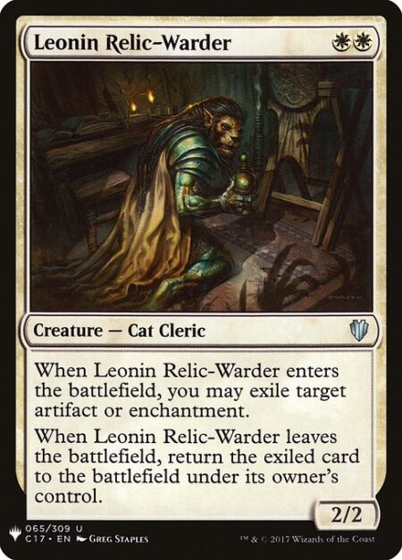 Leonin Relic-Warder - When Leonin Relic-Warder enters the battlefield