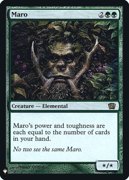 Maro - Maro's power and toughness are each equal to the number of cards in your hand.