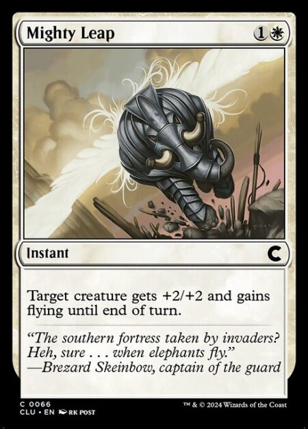 Mighty Leap - Target creature gets +2/+2 and gains flying until end of turn.