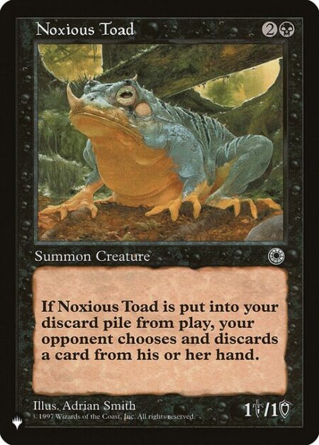 Noxious Toad - When Noxious Toad dies