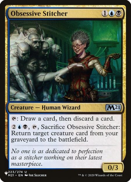 Obsessive Stitcher - {T}: Draw a card