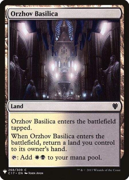 Orzhov Basilica - Orzhov Basilica enters the battlefield tapped.