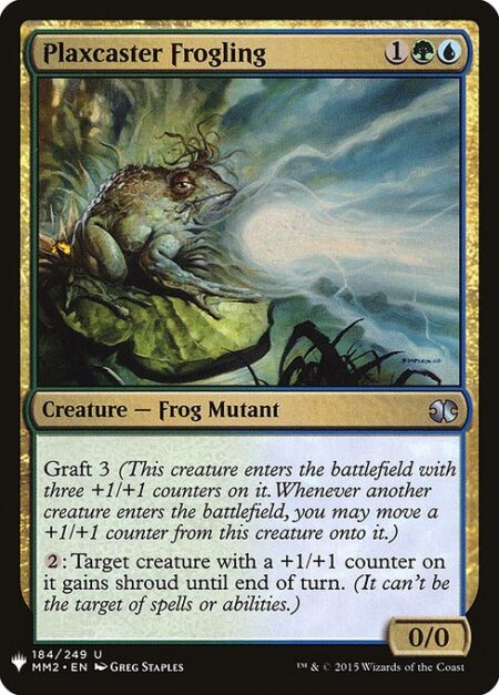 Plaxcaster Frogling - Graft 3 (This creature enters the battlefield with three +1/+1 counters on it. Whenever another creature enters the battlefield