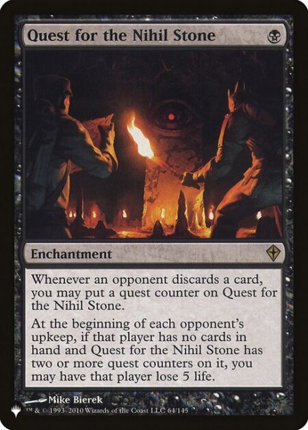 Quest for the Nihil Stone - Whenever an opponent discards a card