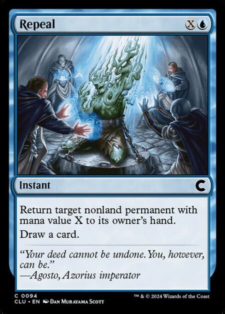 Repeal - Return target nonland permanent with mana value X to its owner's hand.