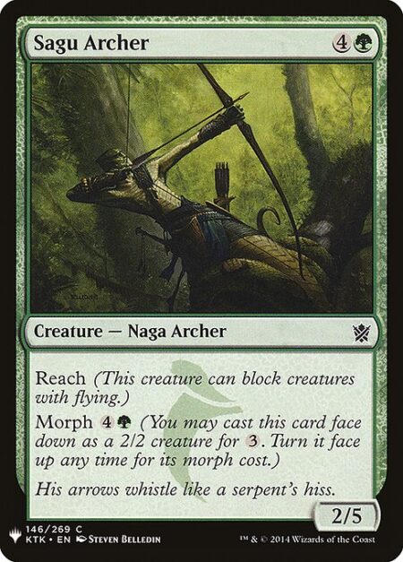 Sagu Archer - Reach (This creature can block creatures with flying.)