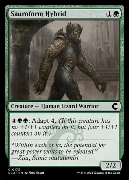 Sauroform Hybrid - {4}{G}{G}: Adapt 4. (If this creature has no +1/+1 counters on it