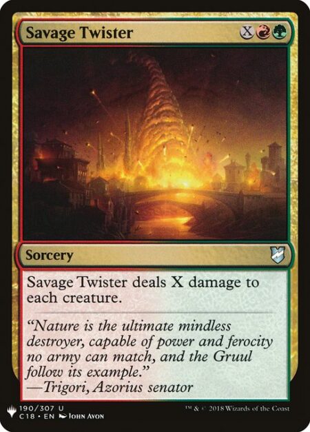 Savage Twister - Savage Twister deals X damage to each creature.