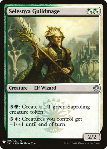 Selesnya Guildmage - {3}{G}: Create a 1/1 green Saproling creature token.