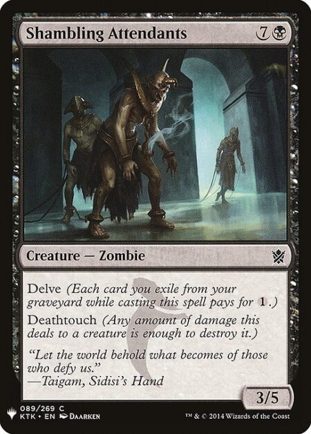 Shambling Attendants - Delve (Each card you exile from your graveyard while casting this spell pays for {1}.)