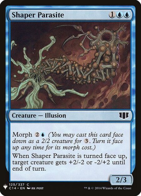 Shaper Parasite - Morph {2}{U} (You may cast this card face down as a 2/2 creature for {3}. Turn it face up any time for its morph cost.)