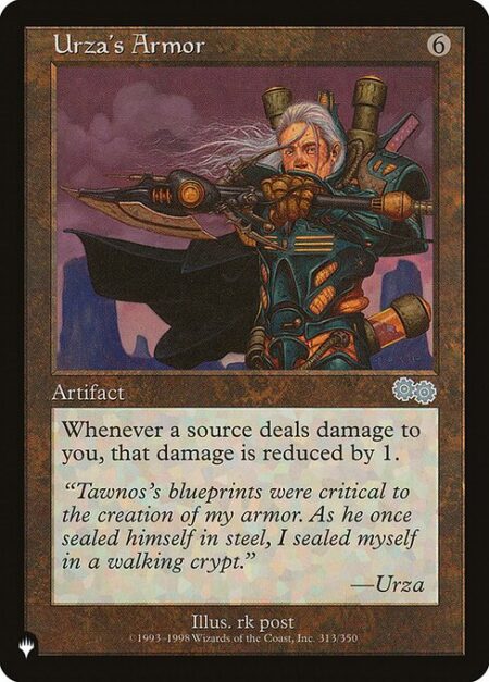 Urza's Armor - If a source would deal damage to you