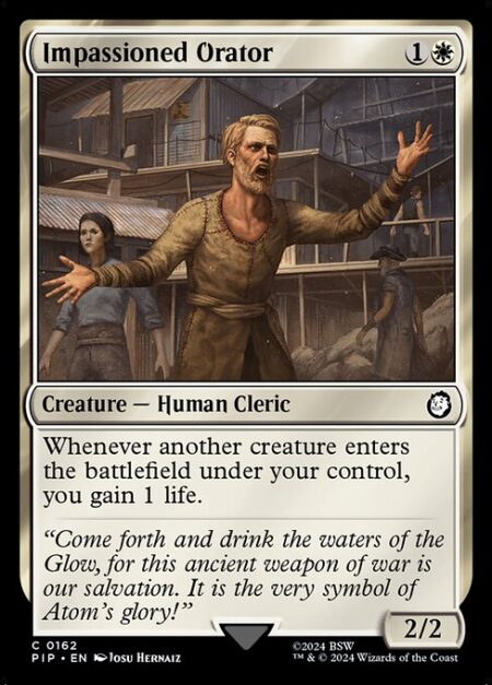 Impassioned Orator - Whenever another creature enters the battlefield under your control