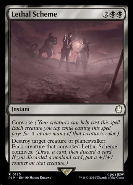 Lethal Scheme - Convoke (Your creatures can help cast this spell. Each creature you tap while casting this spell pays for {1} or one mana of that creature's color.)