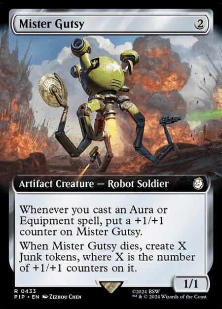 Mister Gutsy - Whenever you cast an Aura or Equipment spell