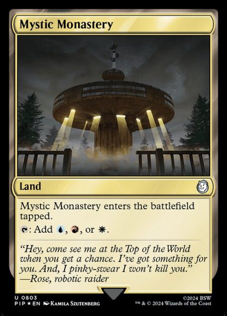 Mystic Monastery - Mystic Monastery enters the battlefield tapped.