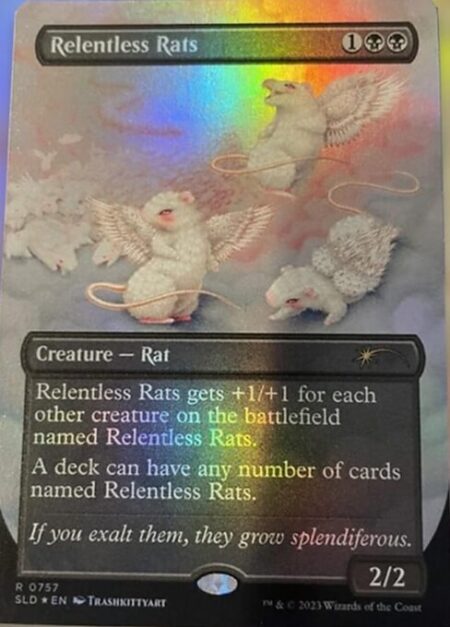 Relentless Rats - Relentless Rats gets +1/+1 for each other creature on the battlefield named Relentless Rats.