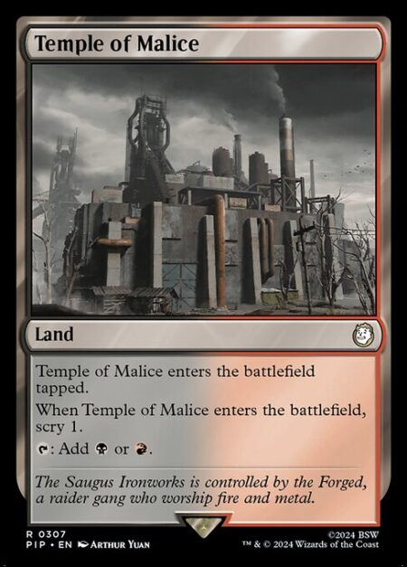 Temple of Malice - Temple of Malice enters the battlefield tapped.