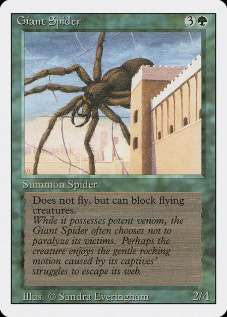 Giant Spider - Reach (This creature can block creatures with flying.)