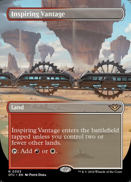 Inspiring Vantage - Inspiring Vantage enters the battlefield tapped unless you control two or fewer other lands.