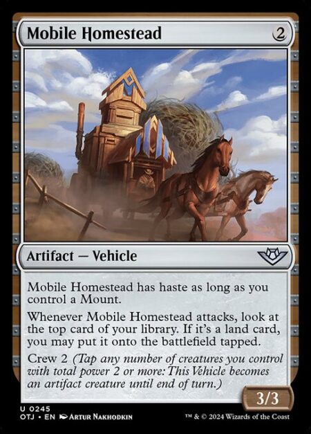 Mobile Homestead - Mobile Homestead has haste as long as you control a Mount.