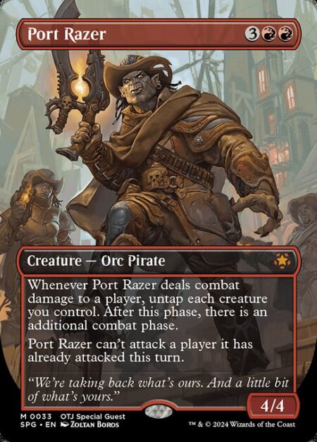 Port Razer - Whenever Port Razer deals combat damage to a player