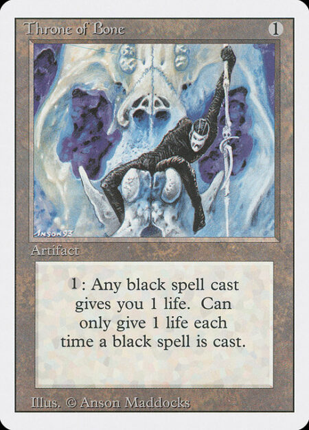 Throne of Bone - Whenever a player casts a black spell