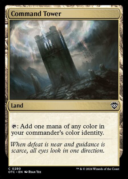 Command Tower - {T}: Add one mana of any color in your commander's color identity.