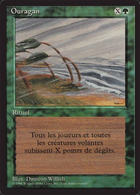 Hurricane - Hurricane deals X damage to each creature with flying and each player.