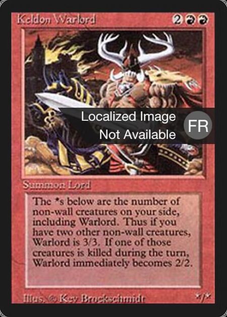 Keldon Warlord - Keldon Warlord's power and toughness are each equal to the number of non-Wall creatures you control.