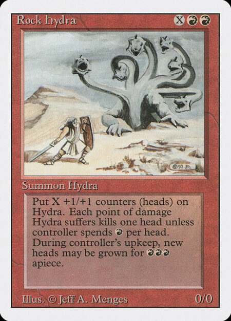 Rock Hydra - Rock Hydra enters the battlefield with X +1/+1 counters on it.